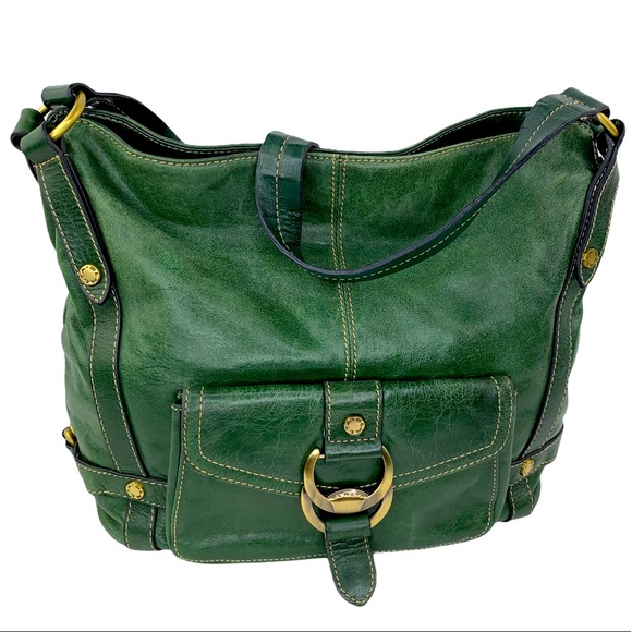 Sereta Handbags - Sereta Genuine Leather Purse in Deep Green & Gold